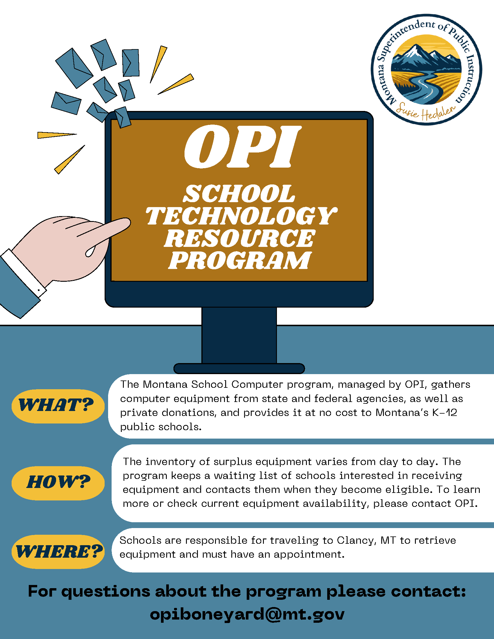 Download the OPI School Technology Resource Program printable flyer (PDF)